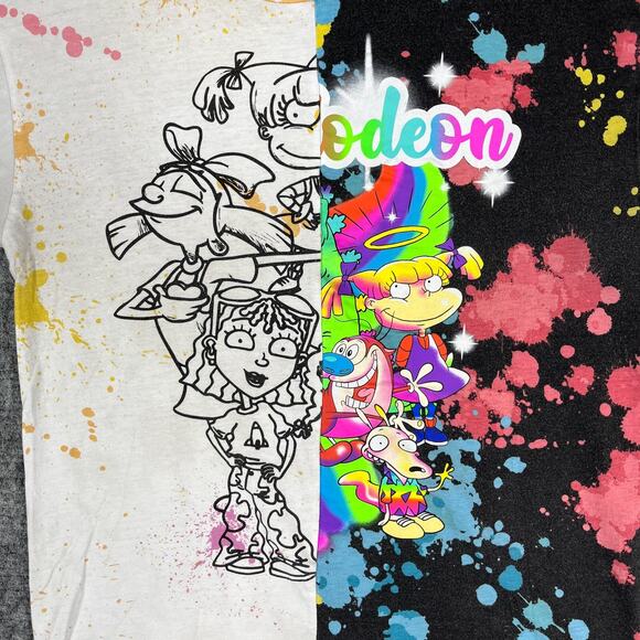 Nickelodeon Shirt Mens Medium Custom Made Rugrats Rocko Stimpy Bi-Polar Splat - Picture 2 of 10